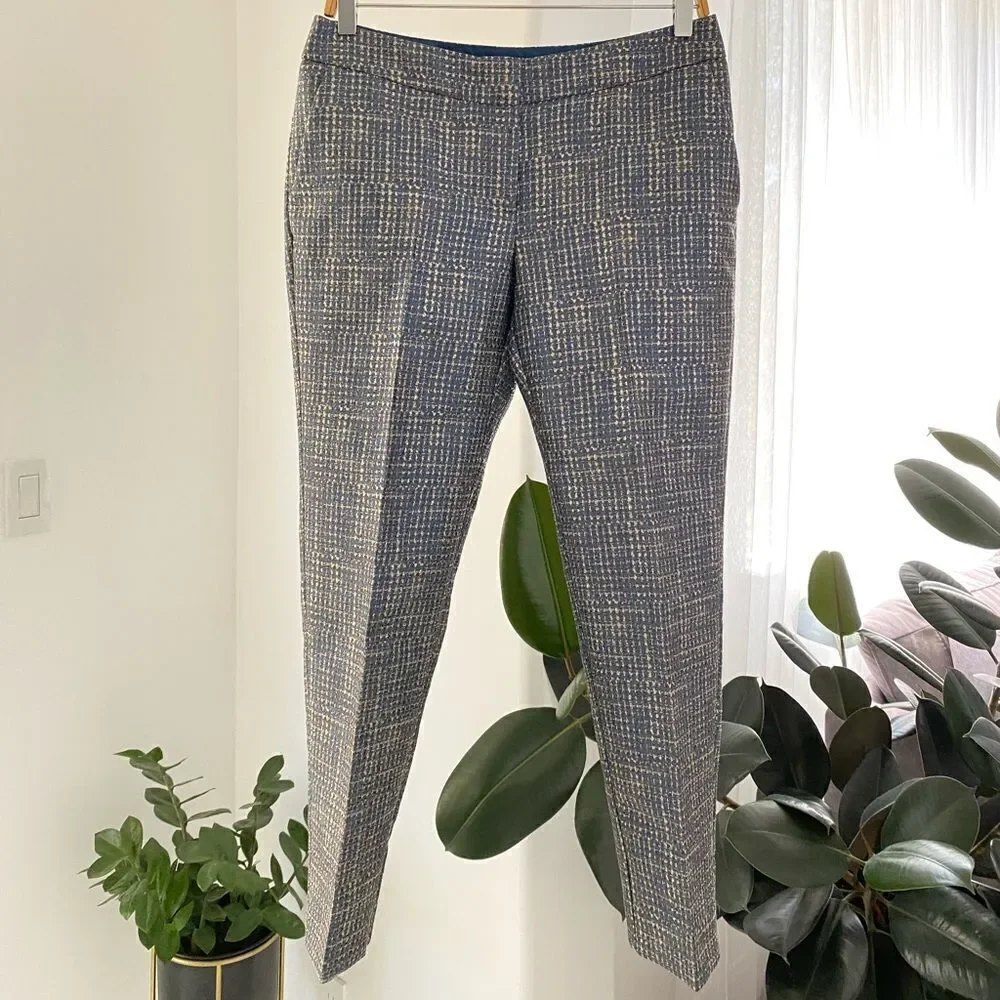 NWT BODEN WOMEN'S METALLIC TWEED BISTRO CROP TROUSERS PANTS, Size US 6R - Picture 2 of 9